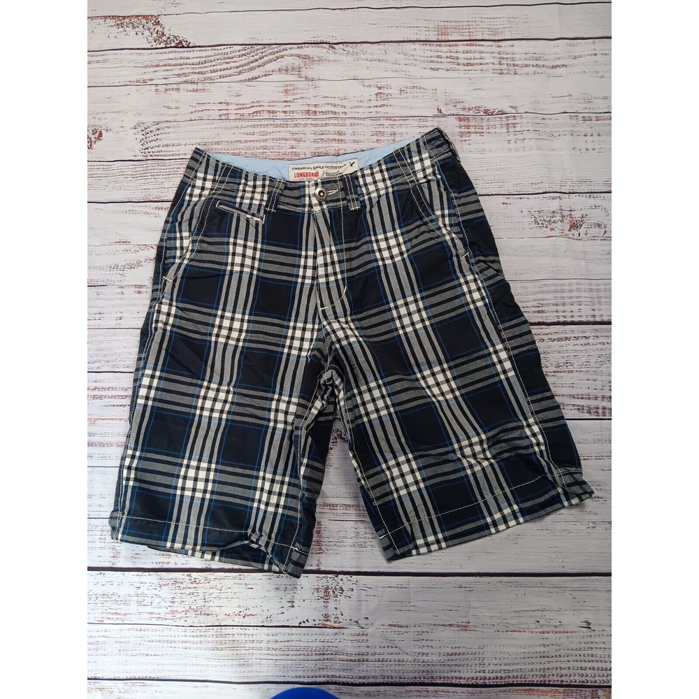 American Eagle Shorts Men's 28 Multicolor Plaid Longboard Golf Skater